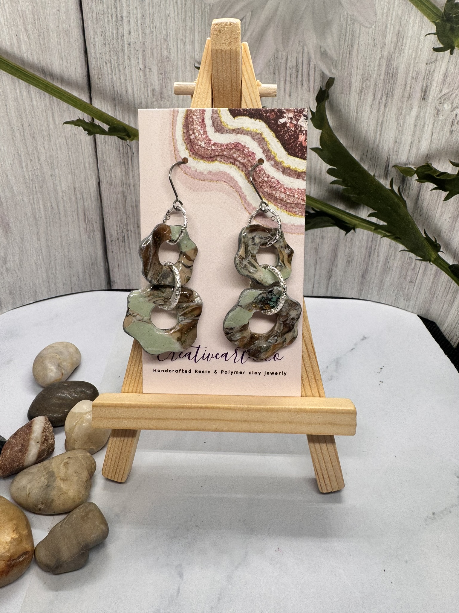 Organic Dangle Clay Earrings