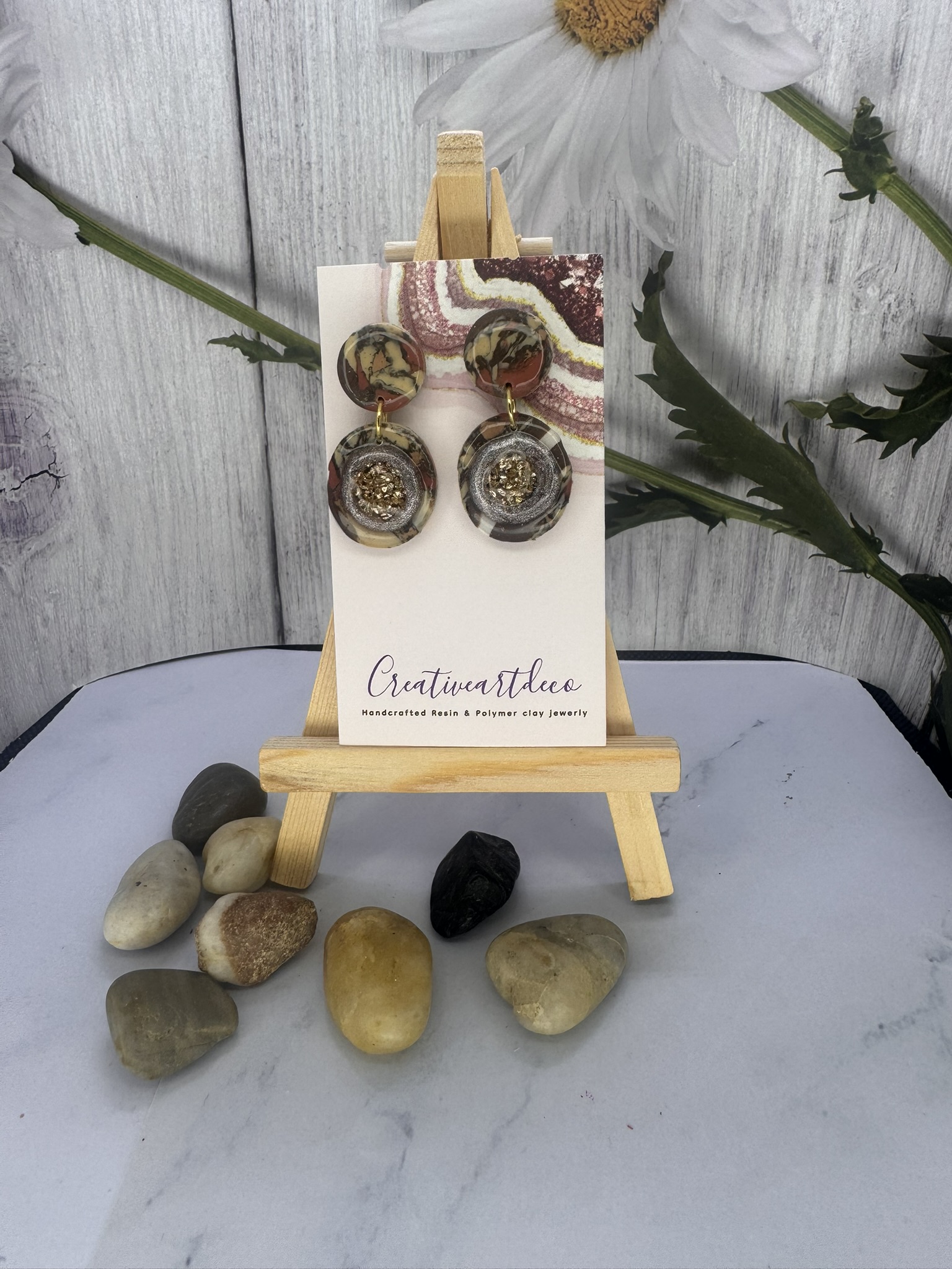 Terarza Faux Stone and Resin Earrings