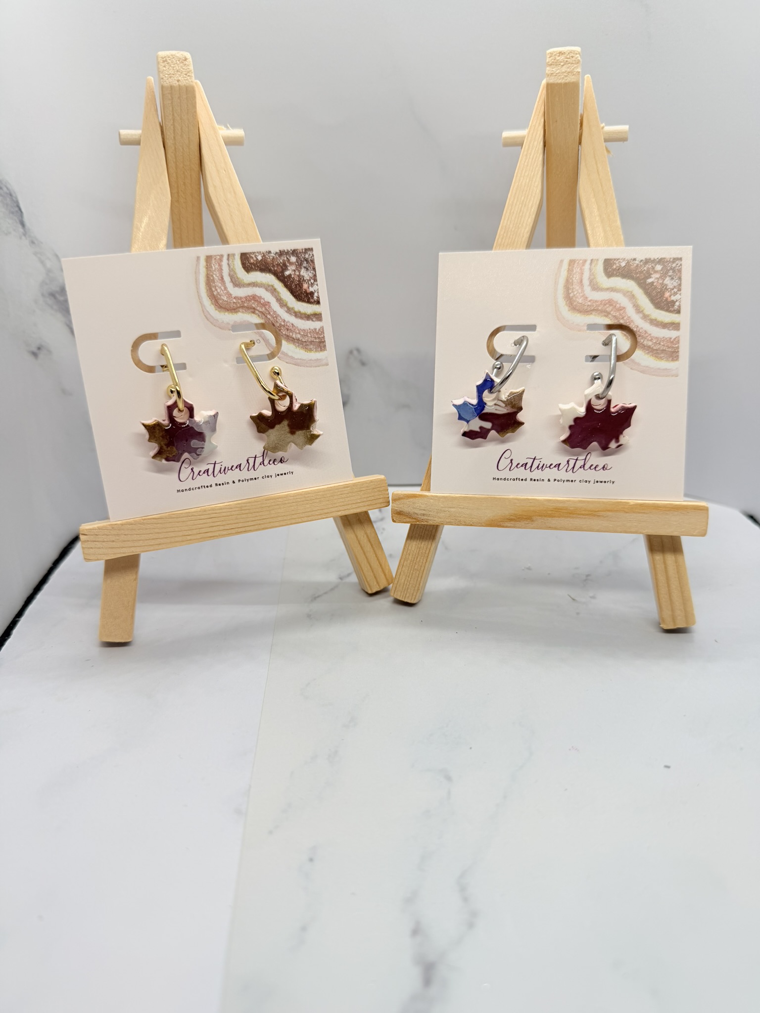 Christmas Charm Leaf Earrings