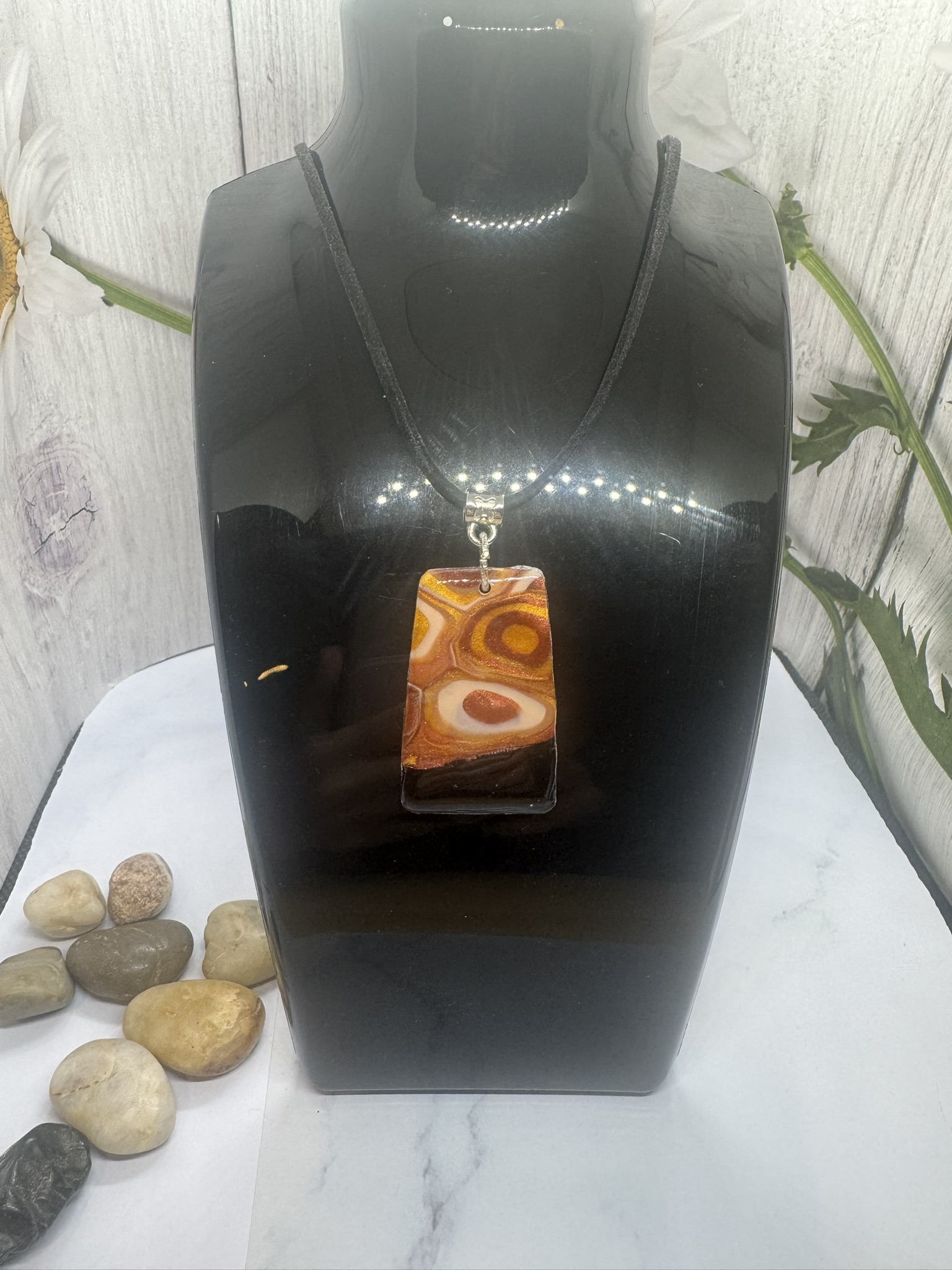 Stunning Faux Clay Agate Pendant