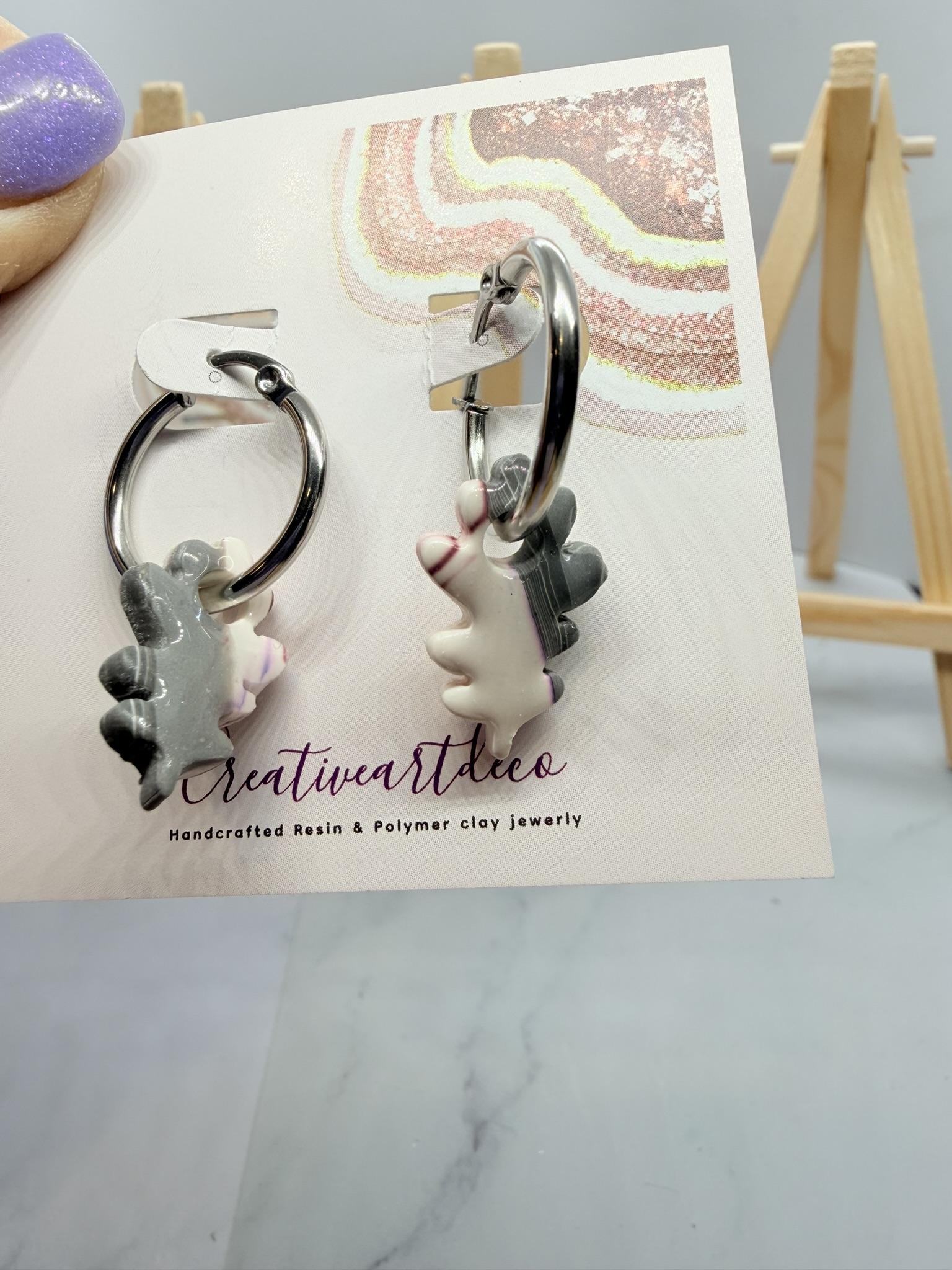 Christmas/Winter Leaf Design Earrings