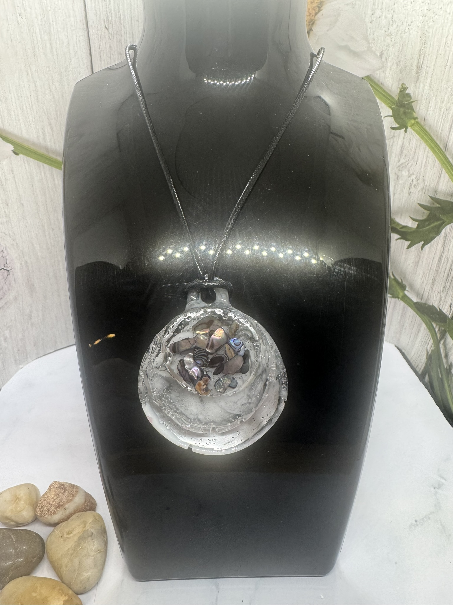 Contemporary Abalone and Resin Pendant