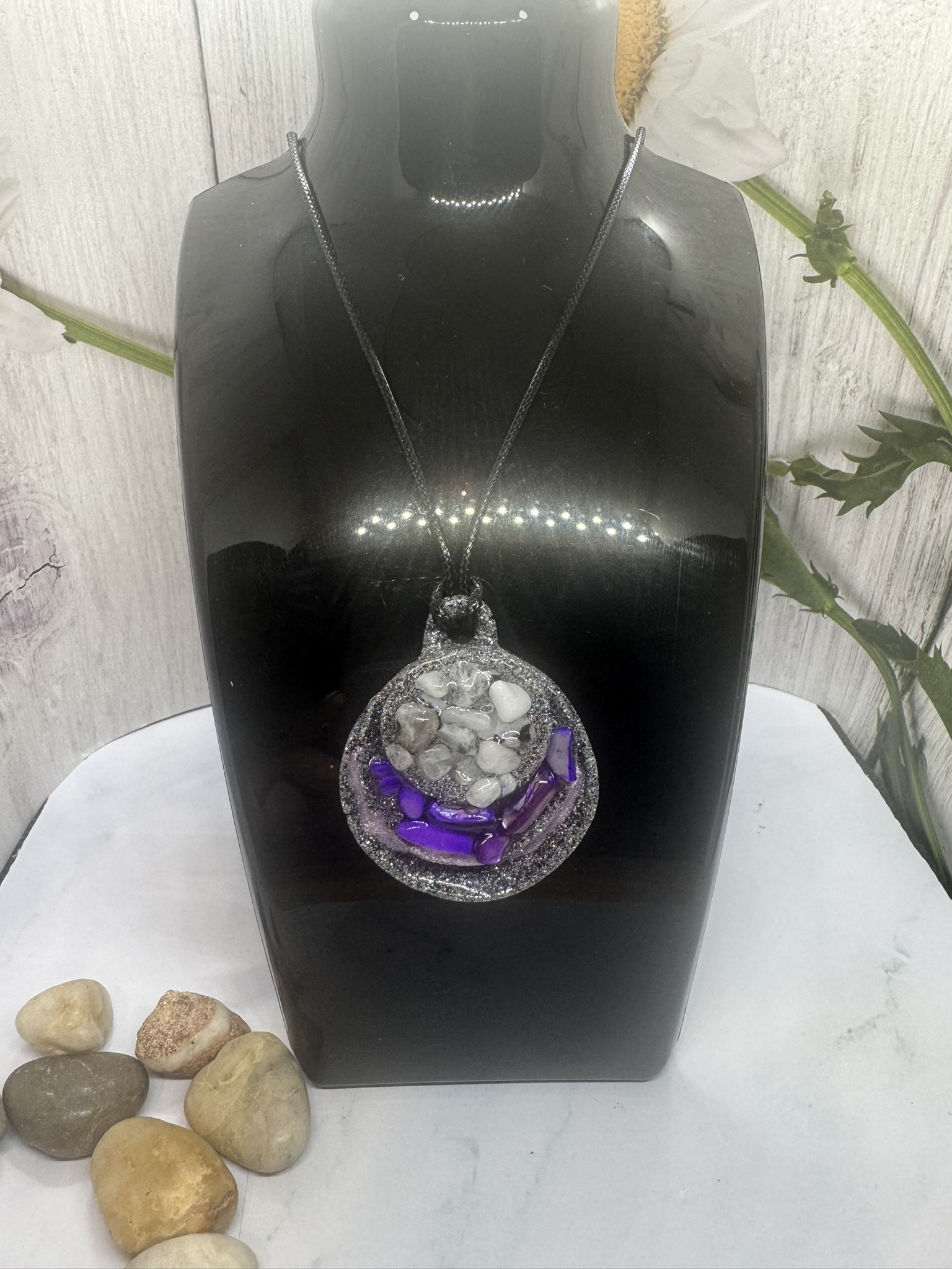 Moonstone with Purple Abalone