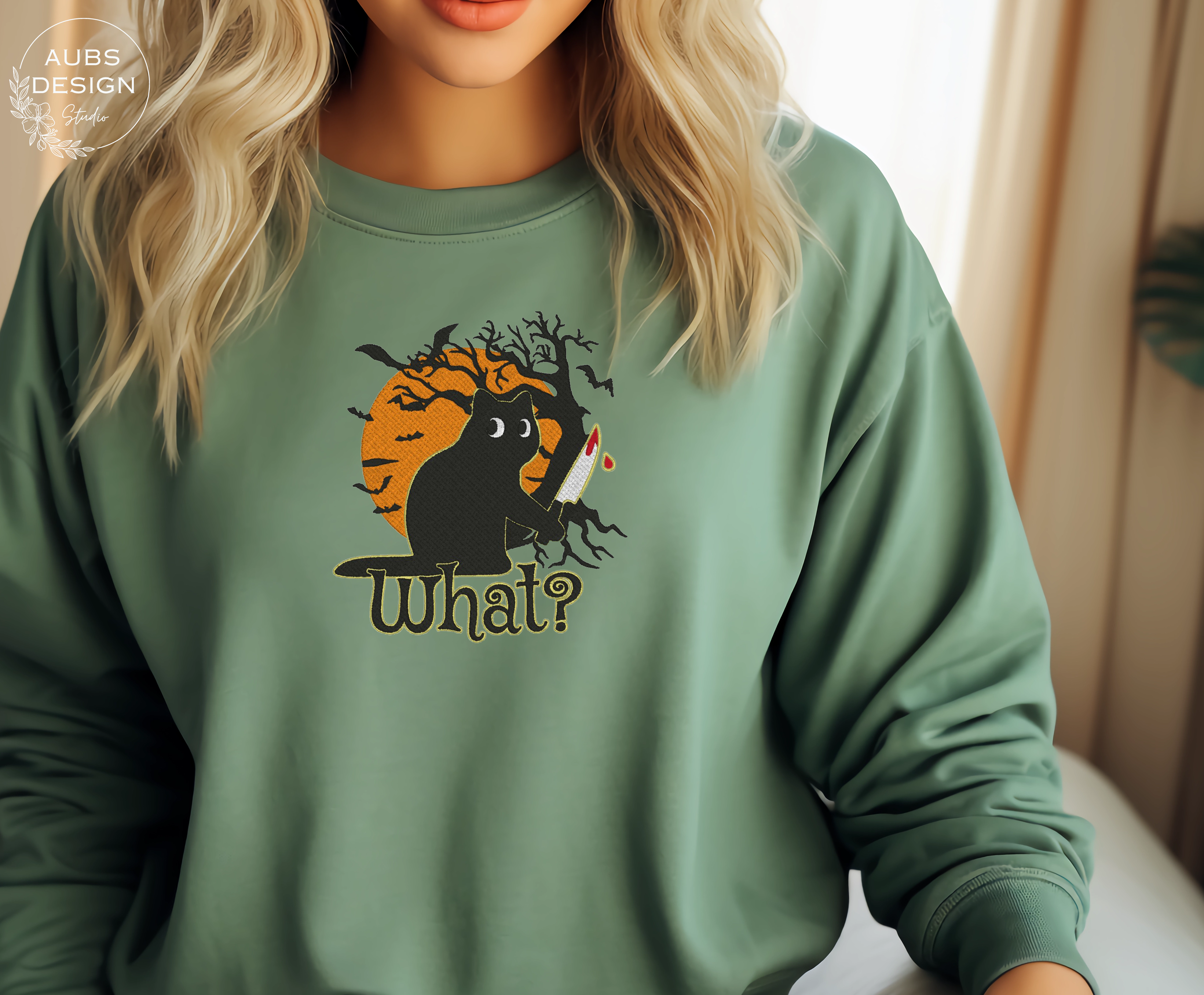 What? Cat Embroidered Apparel