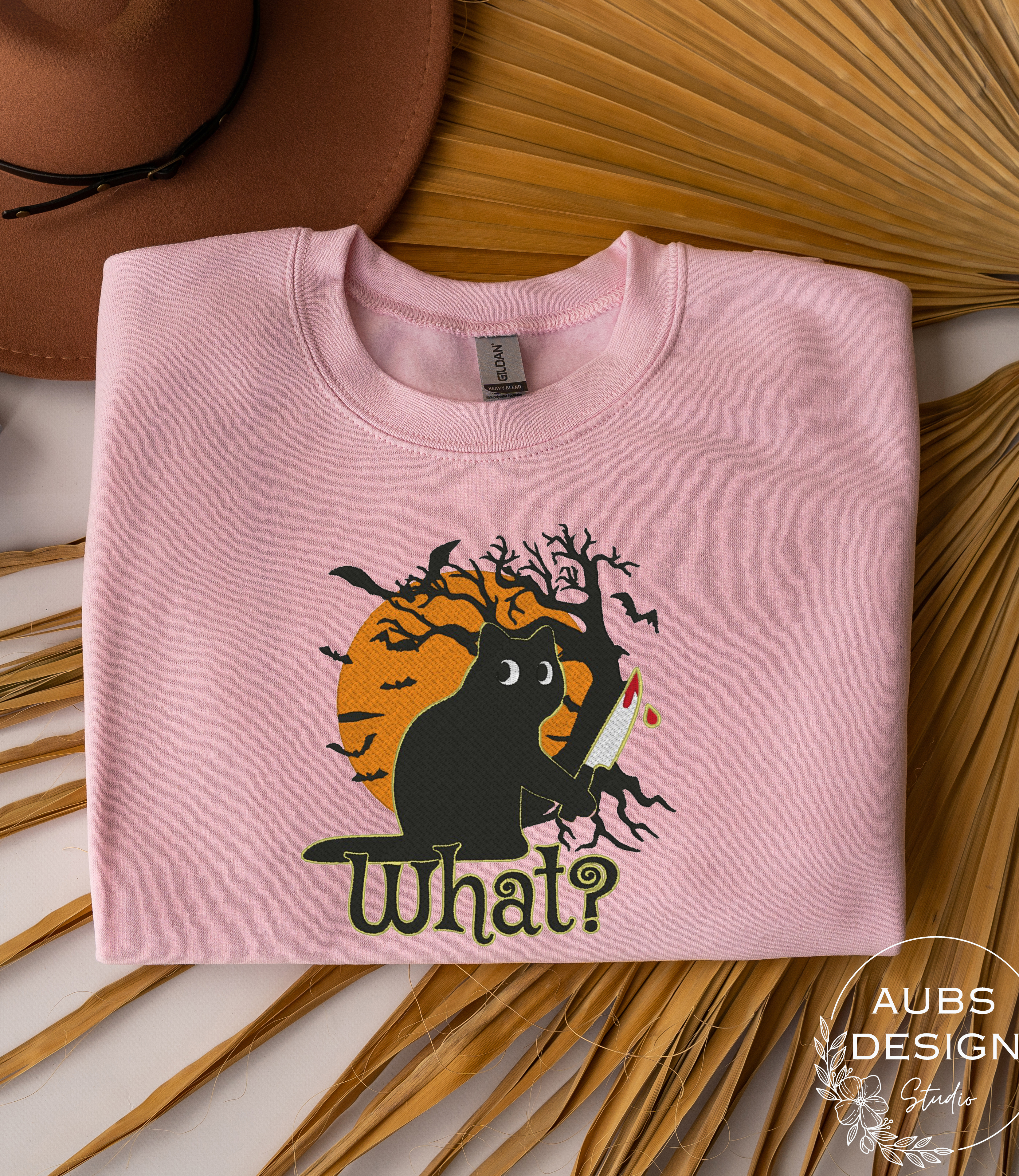 What? Cat Embroidered Apparel