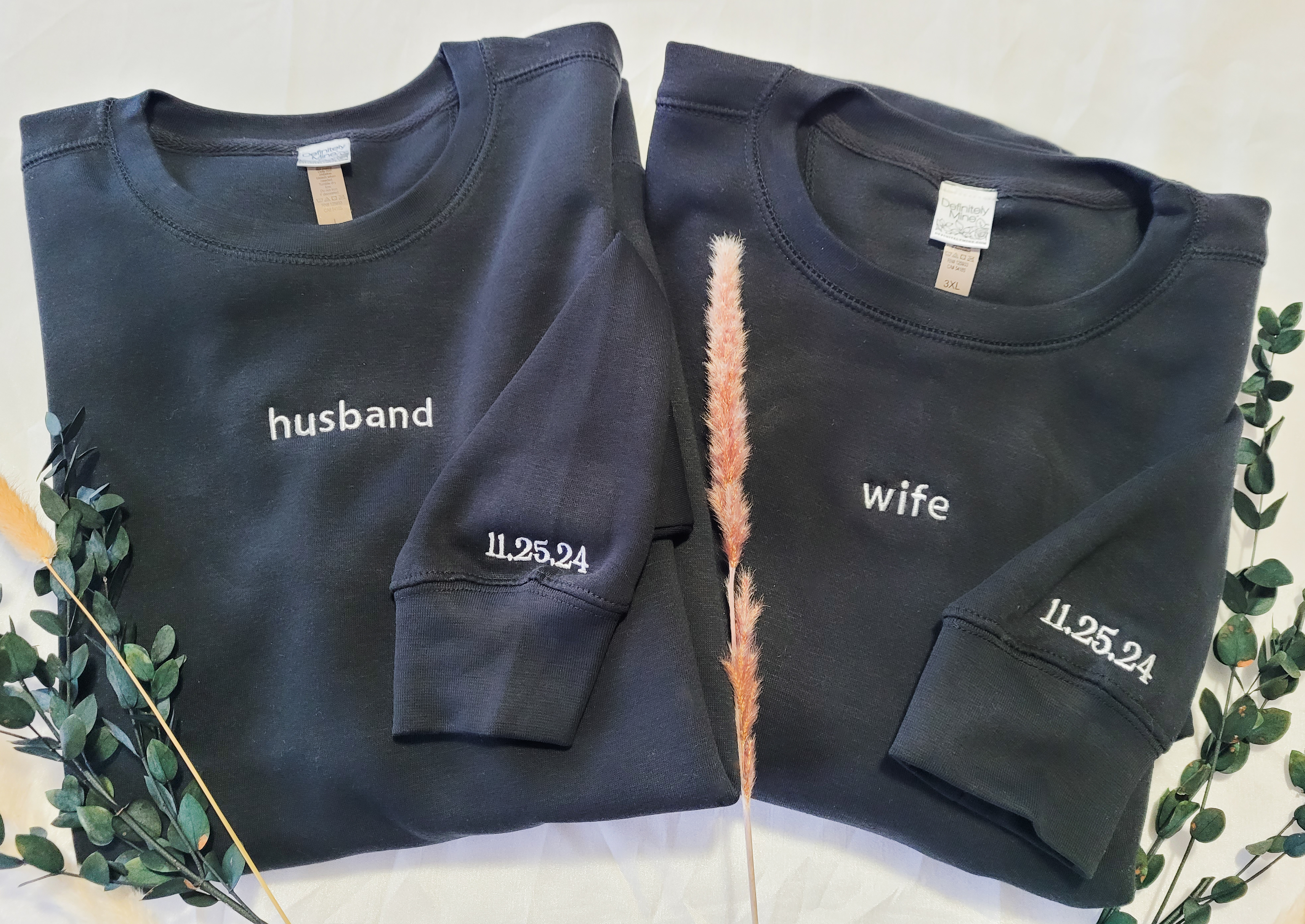 Husband wife Embroidered Apparel