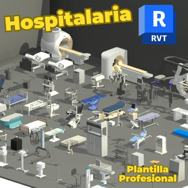 Familias de Hospitales para Revit | 60+ Familias de Equipamiento Médico y Clínico