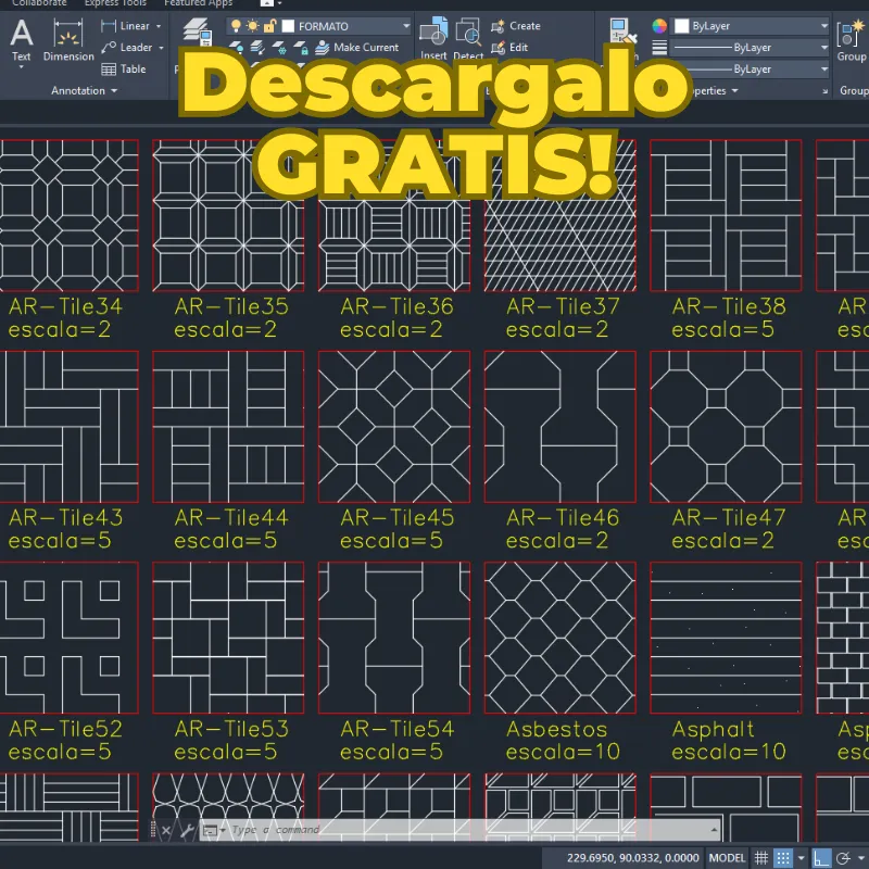 Colección de Patrones Hatch para AutoCAD – +1000 diseños gratuitos