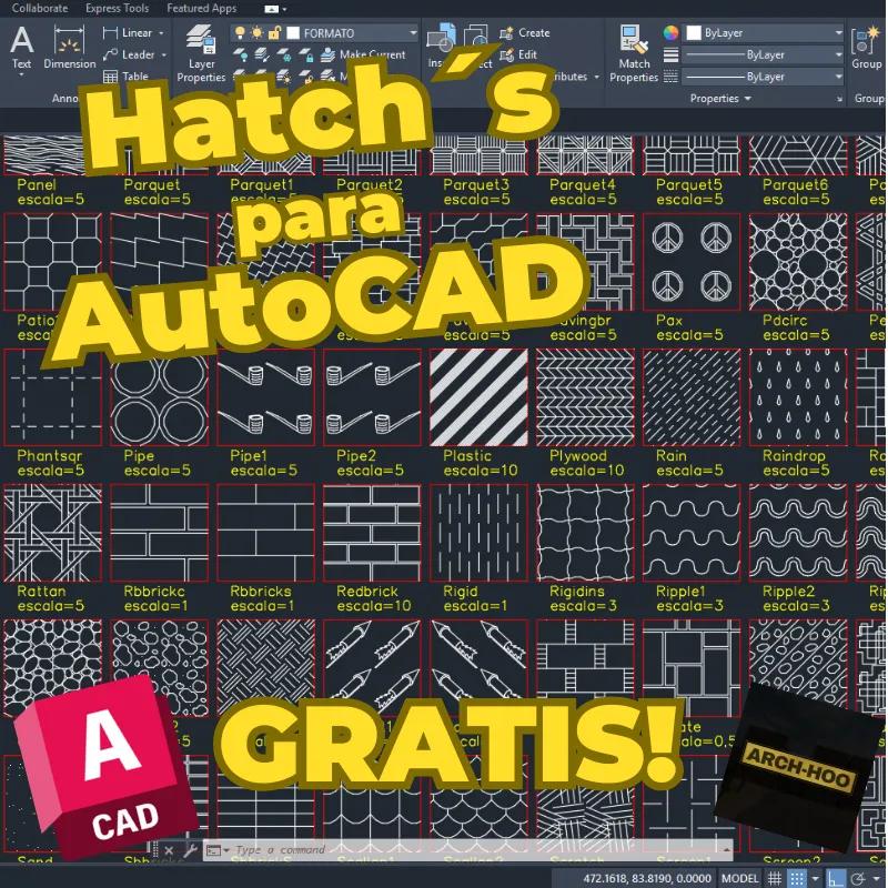 Colección de Patrones Hatch para AutoCAD – +1000 diseños gratuitos