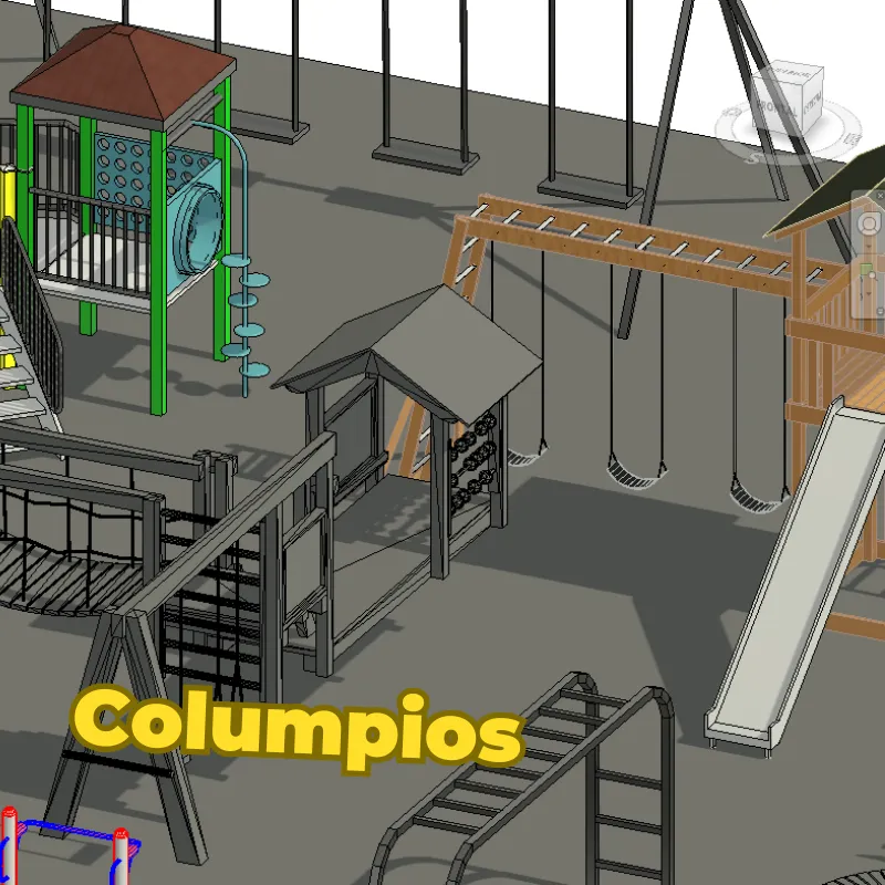 Juegos Infantiles 3D para Revit | Familias de Parques, Plazas y Áreas Recreativas