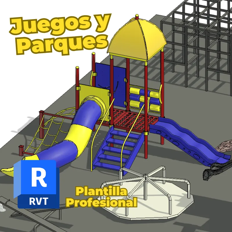 Juegos Infantiles 3D para Revit | Familias de Parques, Plazas y Áreas Recreativas
