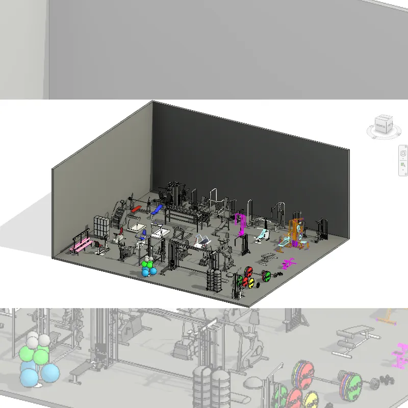 Familias de Gimnasio 3D para Revit | Equipamiento Deportivo y Fitness