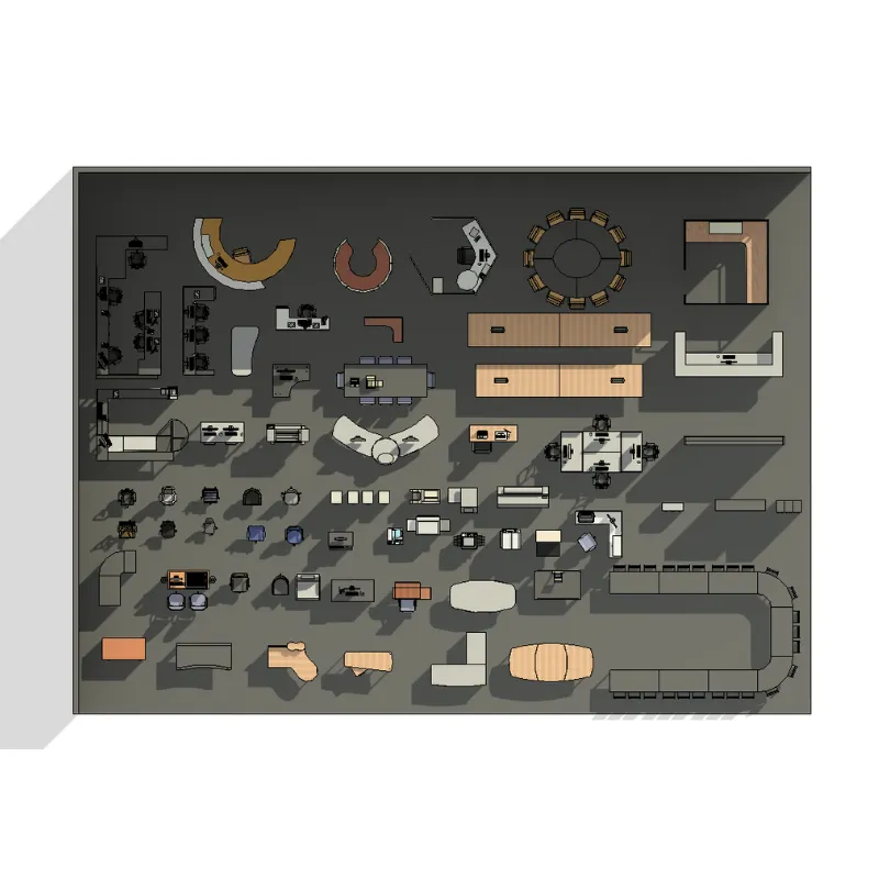Colección Oficina 3D | Familias para Revit de Mobiliario y Equipamiento