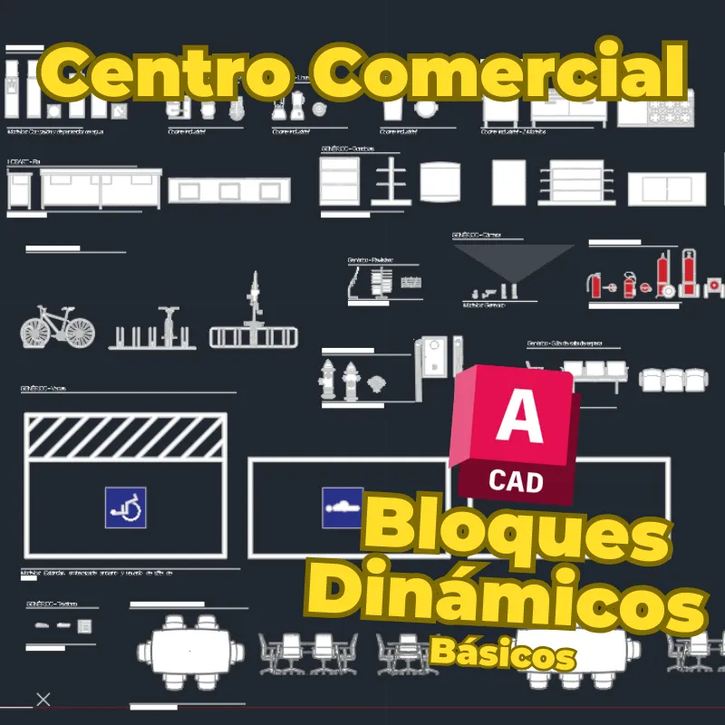 Bloques Dinámicos Básicos – Comerciales para AutoCAD | Bloques Dinámicos de Equipamiento Comercial, Cocina Industrial, Mobiliario