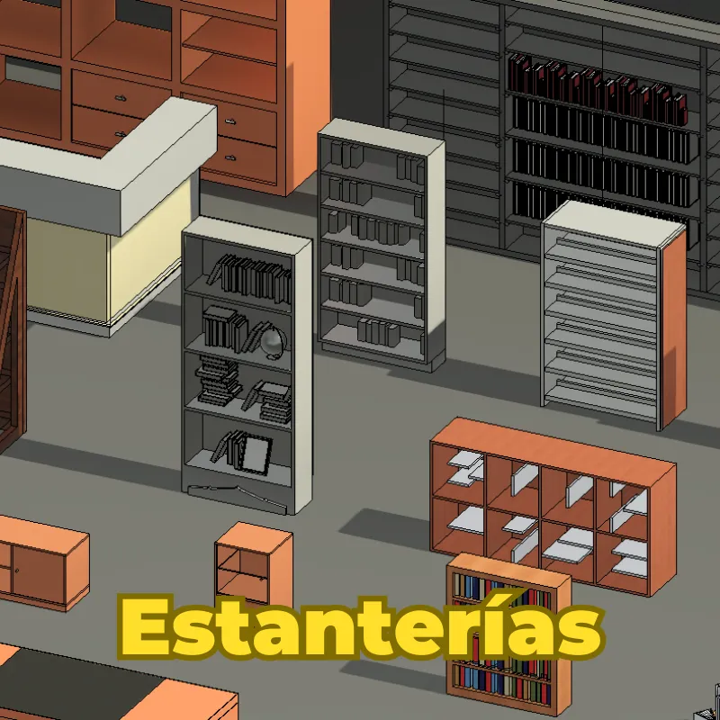 Familias de Oficinas, Libreros y Mesas para Revit | Plantilla Profesional