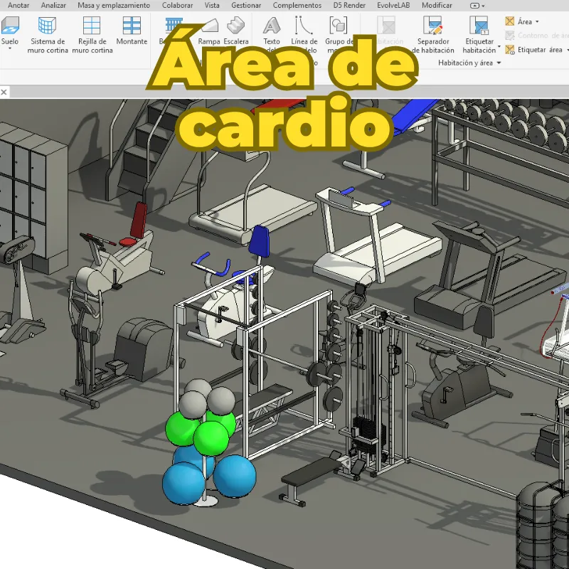 Familias de Gimnasio 3D para Revit | Equipamiento Deportivo y Fitness