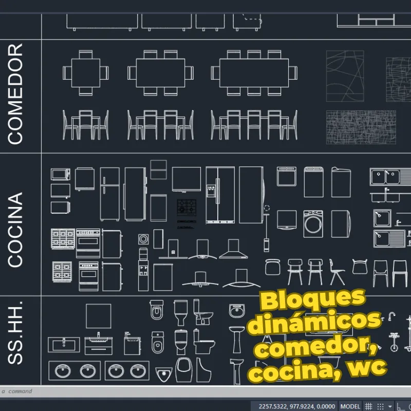 Bloques Dinámicos Avanzados de Arquitectura 5.0 para AutoCAD | Plantilla Profesional con Puertas, Ventanas, Mobiliario y Simbología Inteligente