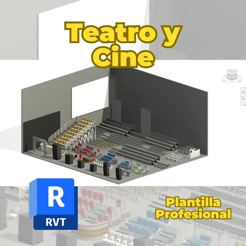 Familias de Teatro y Cine 3D para Revit | Bocinas, Escenarios, Gradas y Butacas