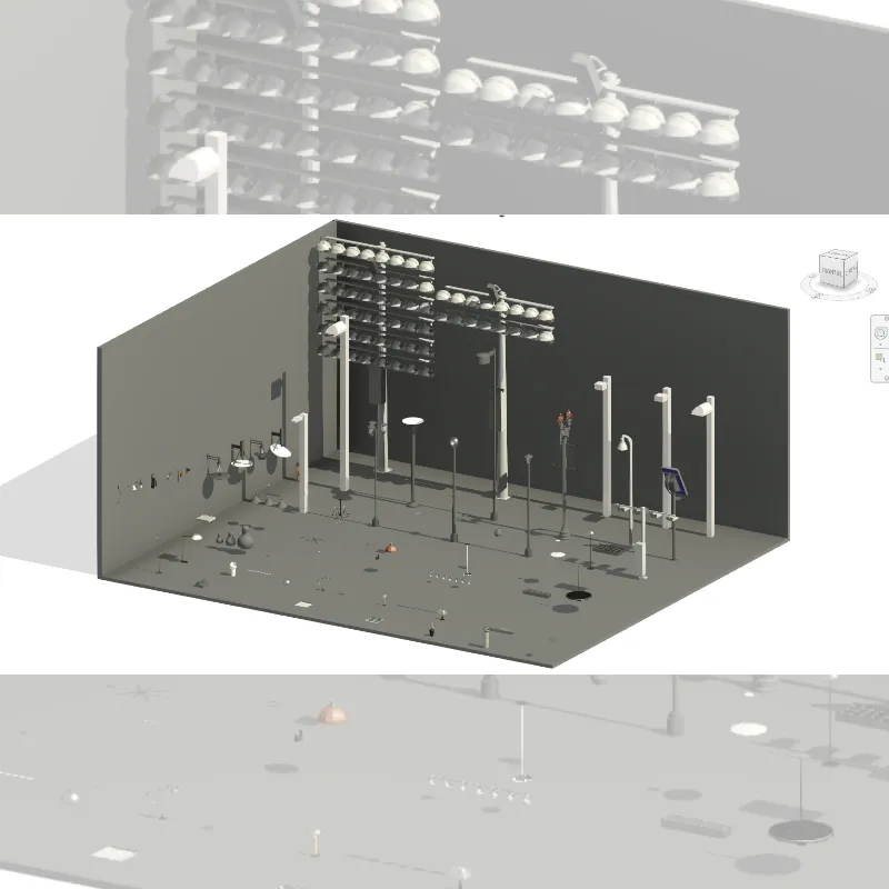 Luminarias 3D para Revit | Familias BIM de Alumbrado Público, Industrial y Arquitectónico