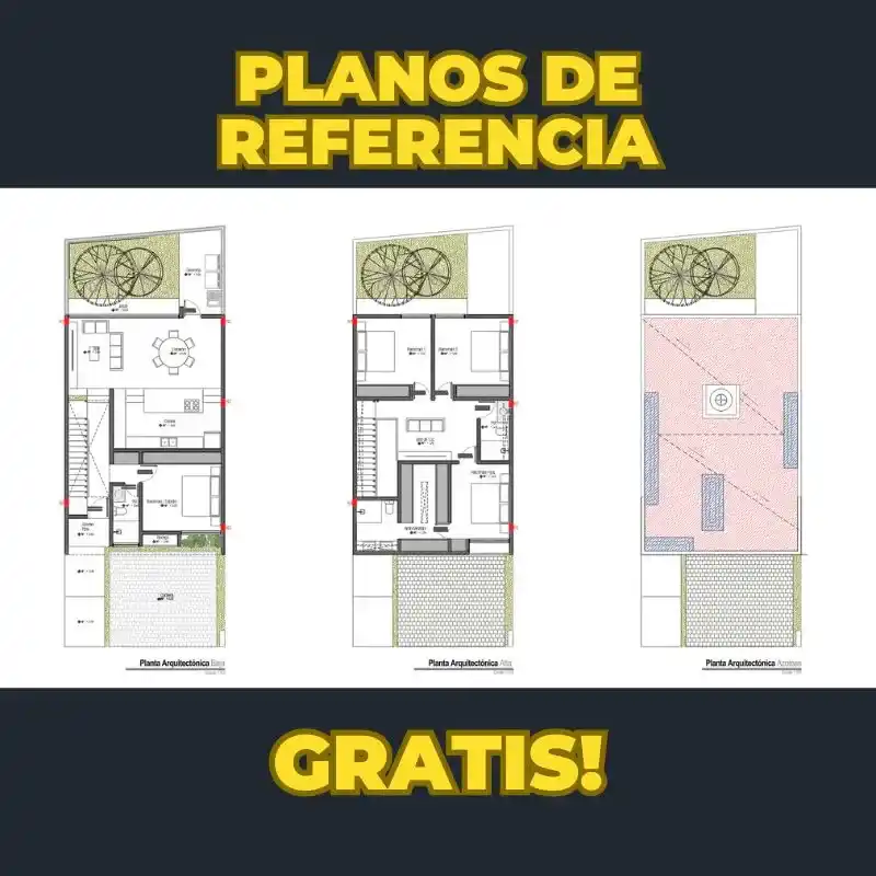🏡 Descarga GRATIS Planos de Casa MODERNA 8x12m + Render de Fachada