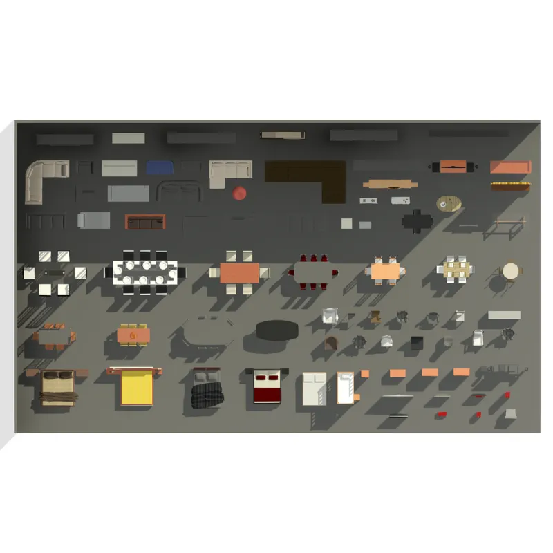 Mobiliario Interior 3D para Revit | Familias BIM de Salas, Comedores y Recámaras