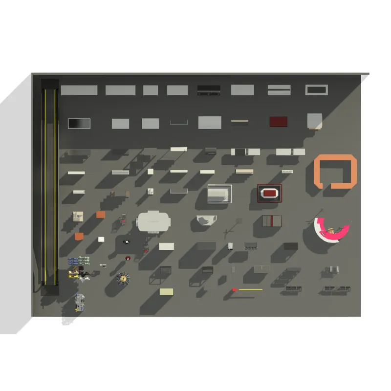 Retail & Centros Comerciales 3D | +60 Familias para Revit de Mobiliario Comercial, Escalera Eléctrica y Exhibidores