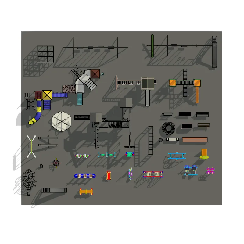 Juegos Infantiles 3D para Revit | Familias de Parques, Plazas y Áreas Recreativas