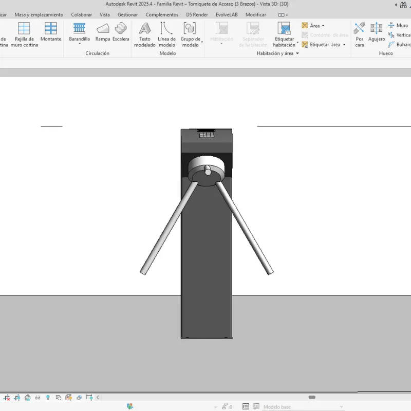 Familia Revit – Torniquete de Acceso (3 Brazos)