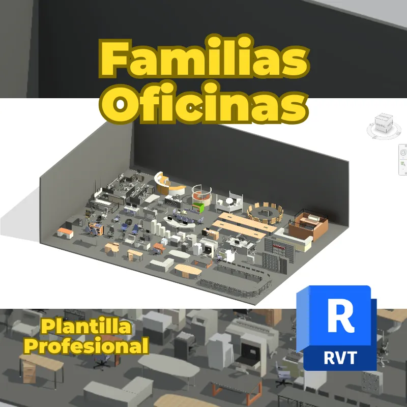 Colección Oficina 3D | Familias para Revit de Mobiliario y Equipamiento