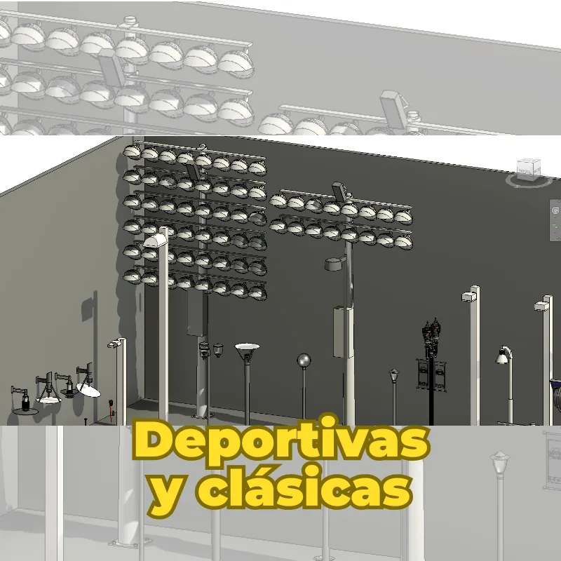 Luminarias 3D para Revit | Familias BIM de Alumbrado Público, Industrial y Arquitectónico
