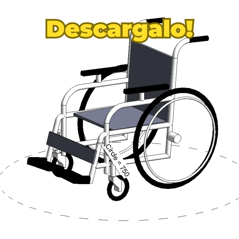 Silla de Ruedas (Wheelchair) | Familia Revit Gratis