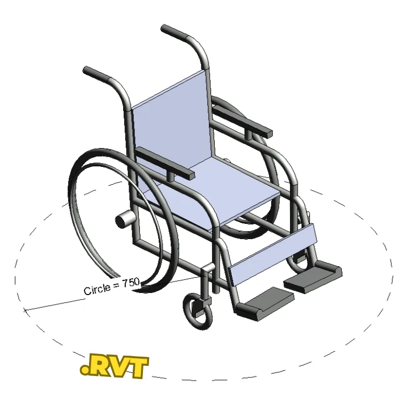 Silla de Ruedas (Wheelchair) | Familia Revit Gratis