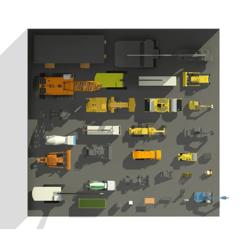 Maquinaria y Construcción 3D para Revit | Familias de Maquinaria Pesada y Equipos de Obra