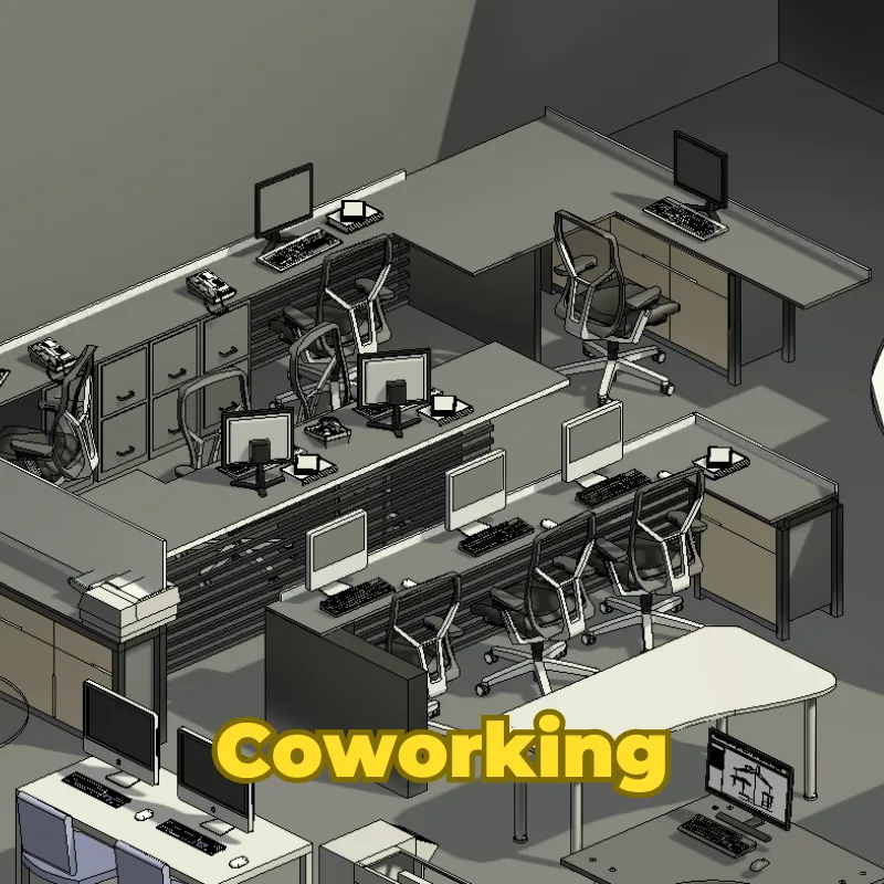 Colección Oficina 3D | Familias para Revit de Mobiliario y Equipamiento