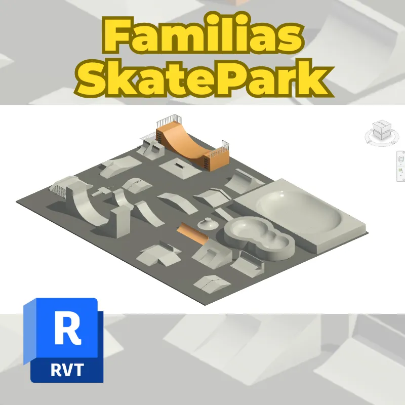Colección 3D de Skatepark para Revit | Plantilla Profesional