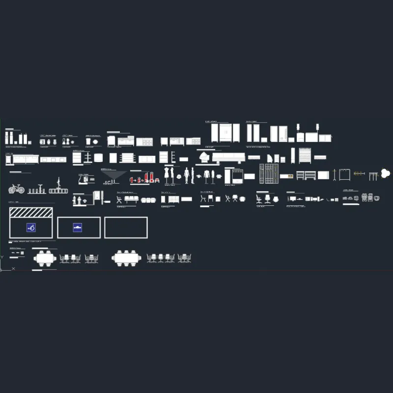 Bloques Dinámicos Básicos – Comerciales para AutoCAD | Bloques Dinámicos de Equipamiento Comercial, Cocina Industrial, Mobiliario