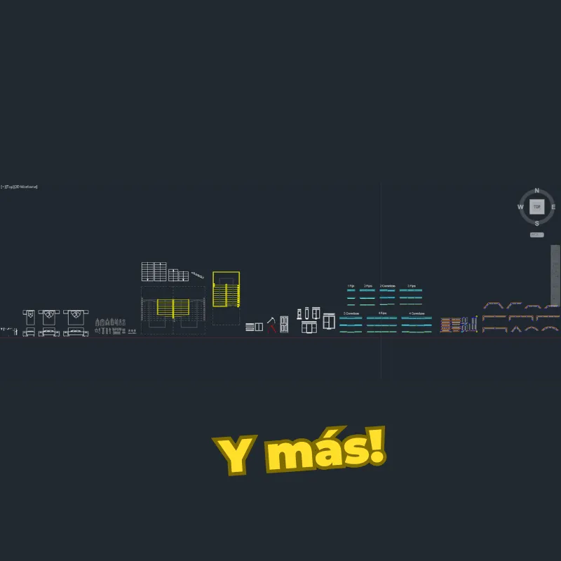 Mega Paquete AutoCAD Bloques Dinámicos Básicos | Bloques Dinámicos de vegetación, wc, personas, puertas, dormitorios y mucho más!