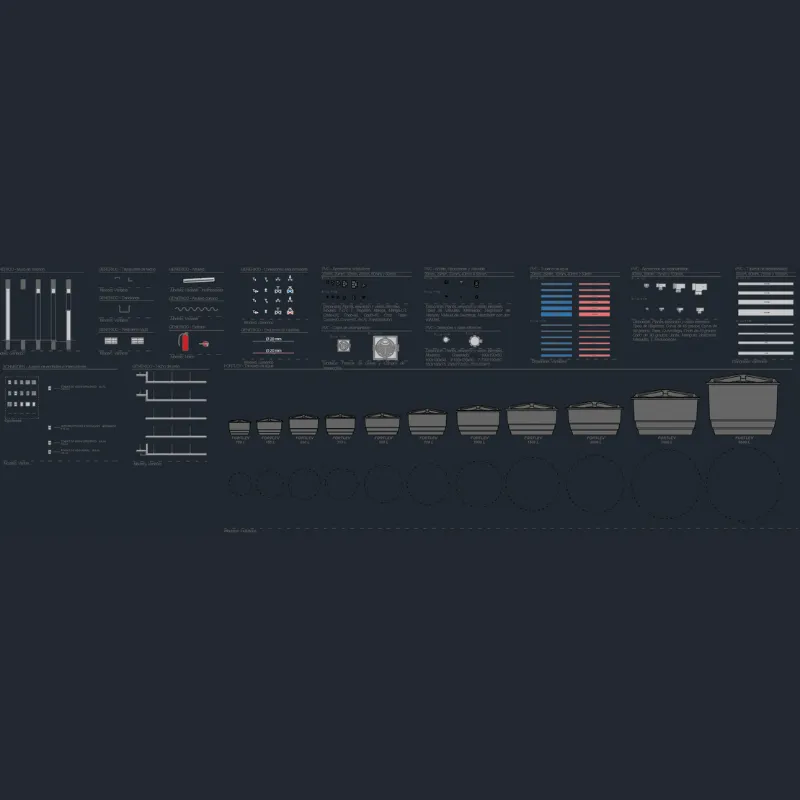 Bloques Dinámicos Básicos de Construcción para AutoCAD | Bloques Dinámicos de Elementos Constructivos, Instalaciones, Tanques