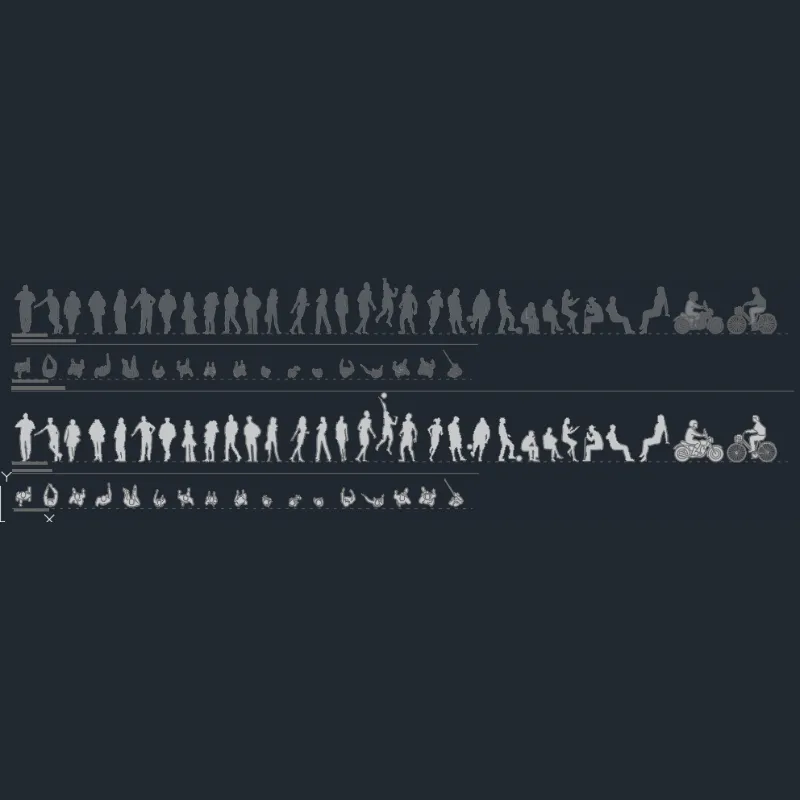 Bloques Dinámicos Básicos de Personas para AutoCAD | Bloques Dinámicos de Escala Humana pata AutoCAD