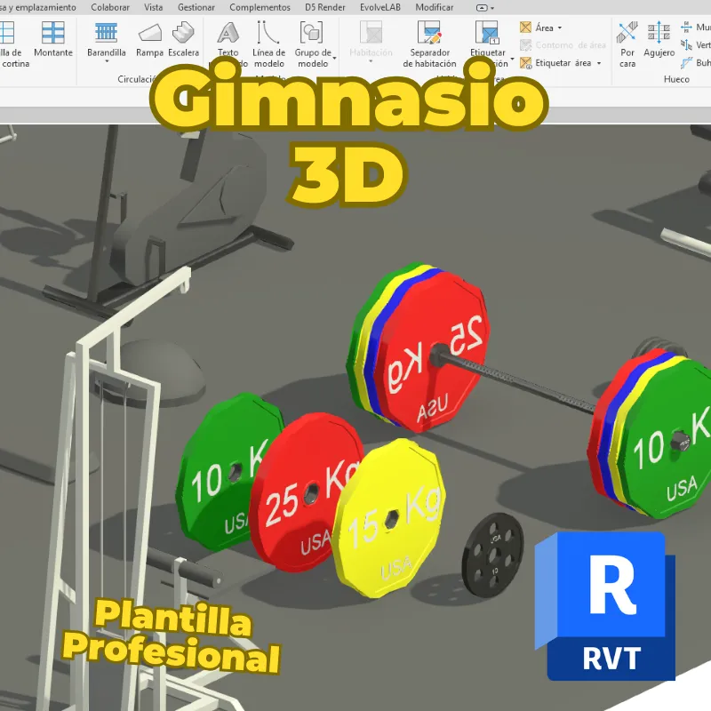 Familias de Gimnasio 3D para Revit | Equipamiento Deportivo y Fitness