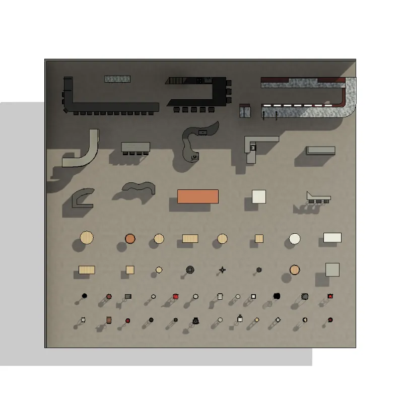 Bar & Cafetería 3D para Revit | Familias de Barras, Mesas y Sillas Comerciales