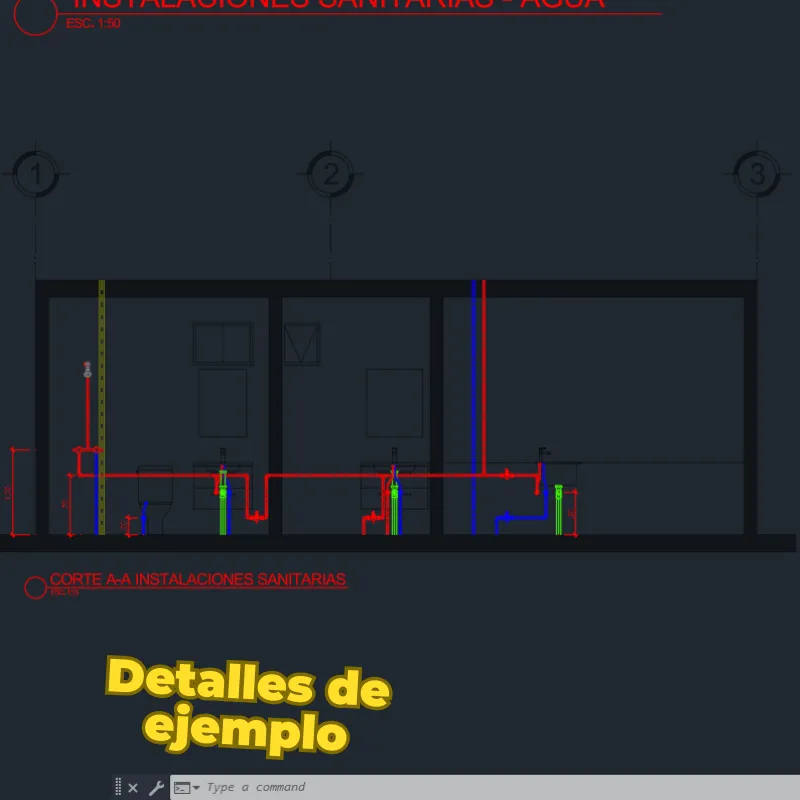 Bloques Avanzados de Instalaciones Sanitarias para AutoCAD | Plantilla Profesional con Simbología Hidrosanitaria y Drenaje Dinámico
