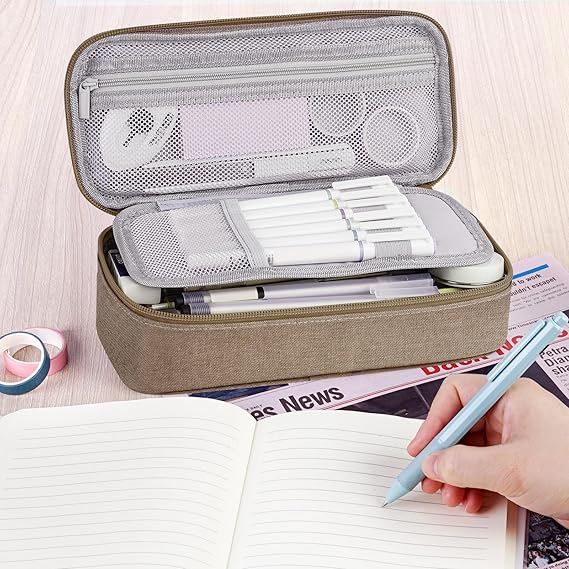 WEMATE Large Pencil Case, Big Capacity Pencil Pouch Stationery Pen Bag, Storage High Capacity Bag Pouch Holder Box Organizer, Marker Pen Case for Women & Men