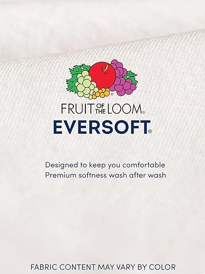 Fruit of the Loom Men's Eversoft Cotton Stay Tucked Crew T-Shirt Regular Fit 6 Pack