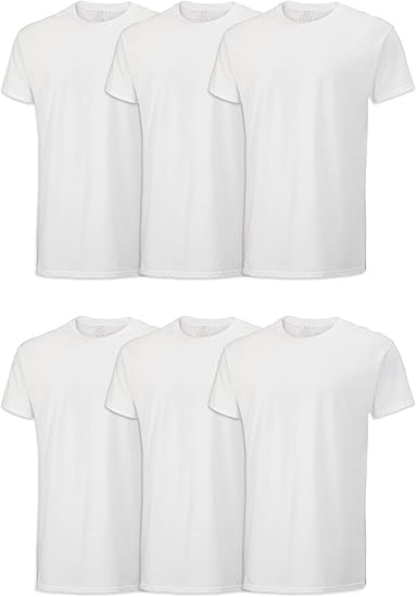 Fruit of the Loom Men's Eversoft Cotton Stay Tucked Crew T-Shirt Regular Fit 6 Pack