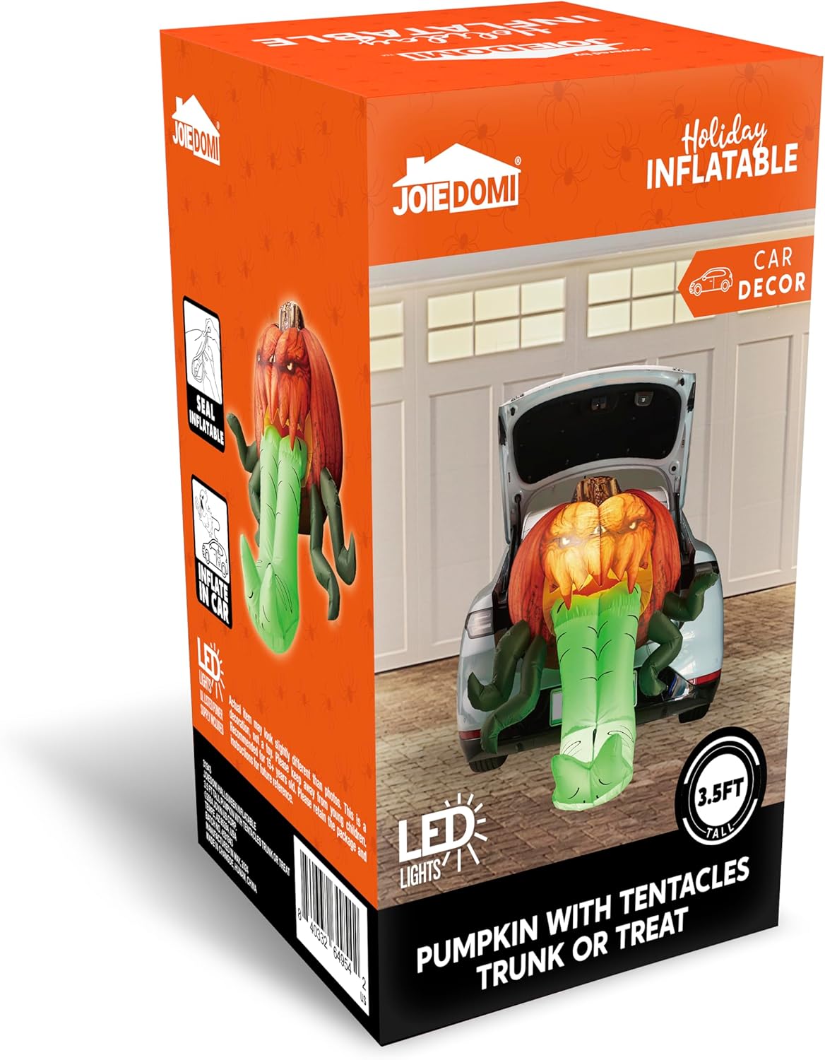 Joiedomi Halloween Inflatables Outdoor Decorations, Trunk or Treat Car Decorations Kit, Inflatable Pumpkin with Tentacles Trunk Or Treat Car Decor, Blow Up Pumpkin for Halloween Decor Outside