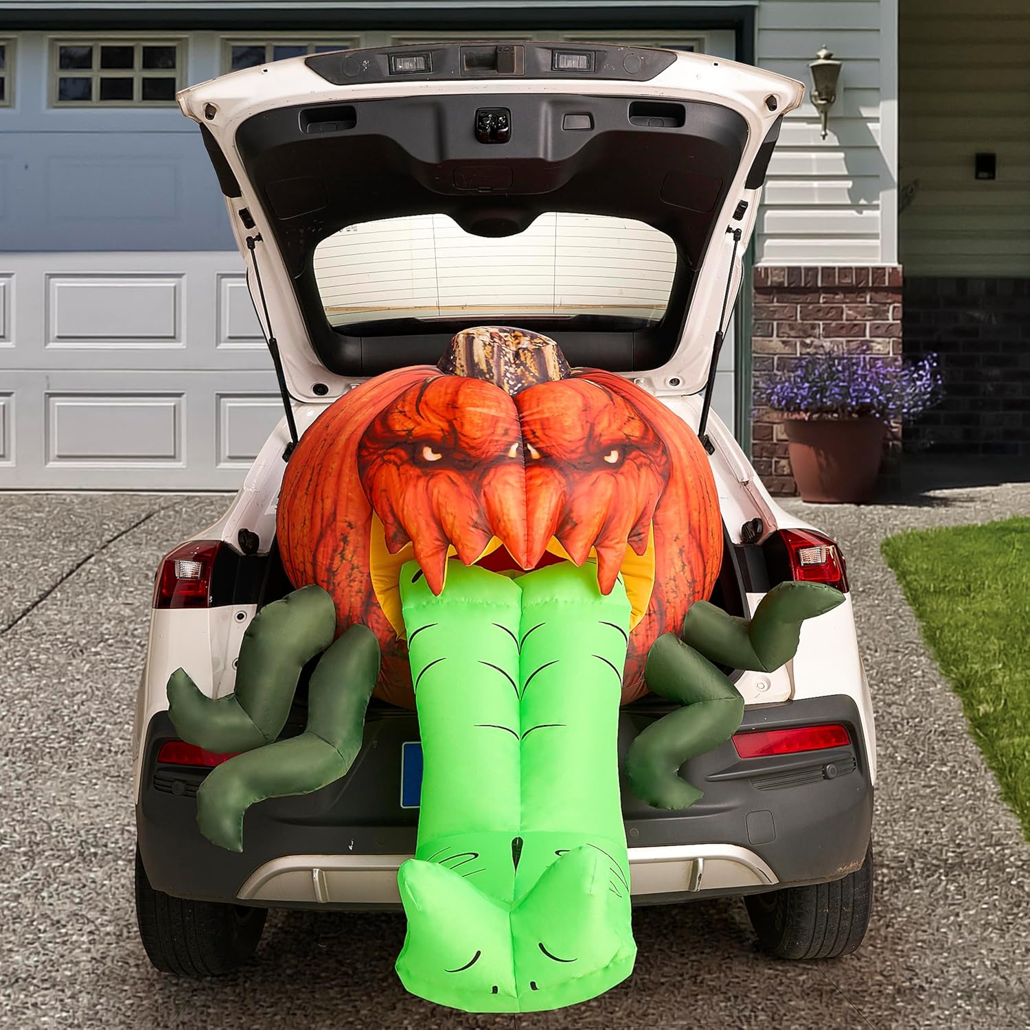 Joiedomi Halloween Inflatables Outdoor Decorations, Trunk or Treat Car Decorations Kit, Inflatable Pumpkin with Tentacles Trunk Or Treat Car Decor, Blow Up Pumpkin for Halloween Decor Outside