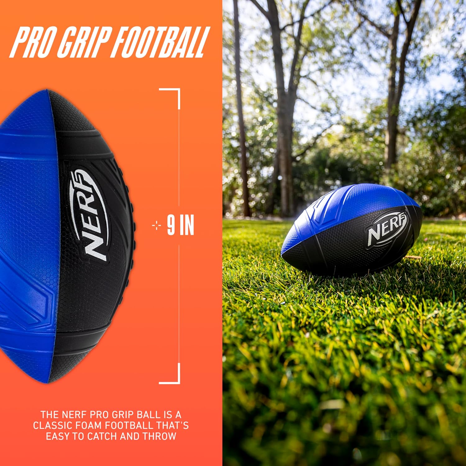 Nerf Kids Foam Football - Blue + Black