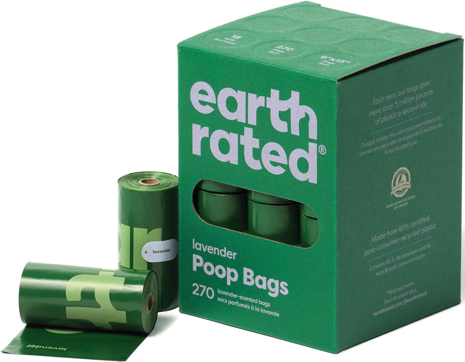 Earth Rated Dog Poop Bags, Guaranteed Leak Proof and Extra Thick Waste Bag Refill Rolls For Dogs