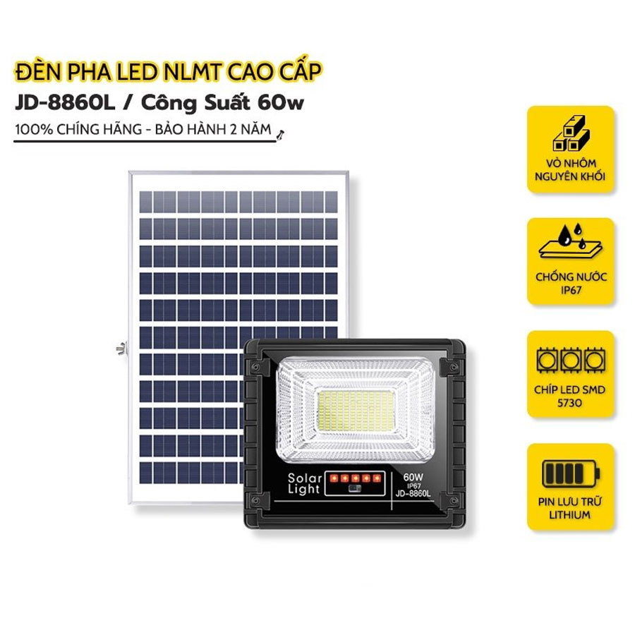 Đèn năng lượng mặt trời 60W JD-8860L